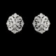 Rhodium Antique Silver Clear CZ Vintage Earring