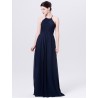 Key Hole Pleated Chiffon Bridesmaid Dress