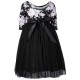 Lavender Tulle 3/4 Sleeve Floral Flower Girl Dress