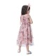 Dusy Rose Chiffon Floral Printed Halter Flower Girl Dress