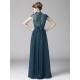 Chiffon Soft Lace Bridesmaid Dress with capped sleeves