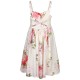 Cream Vintage Floral Backless Flower Girl Dress