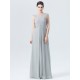Illusion Chiffon Lace Bridesmaid Dress