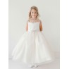 Lace Tulle Dress with Sheer Illusion Neckline