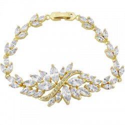Statement Gold Cubic Zirconia Bracelet