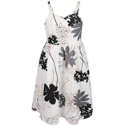 Black White Vintage Floral Flower Girl Dress