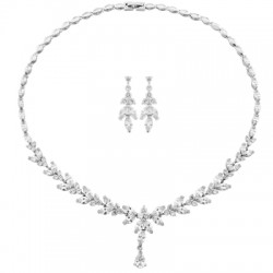 Cubic Zirconia Exquisite Sparkle Necklace Set