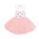 Vintage Floral Sweetheart Tulle Flower Girl Dress