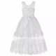 Tiered Beaded Lace Tulle Flower Girl Dress