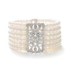 Ivory Pearl Vintage Chic Stretch Bracelet
