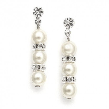 Alternating Pearl and Rondelle Earrings