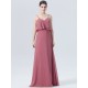 Chiffon V-Neck Flounce Bridesmaid Dress